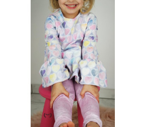 French Terry - Aquarell Herzen weiß flieder pastell